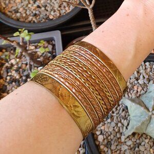 Vintage 70s Mixed Metals Cuff Bracelet